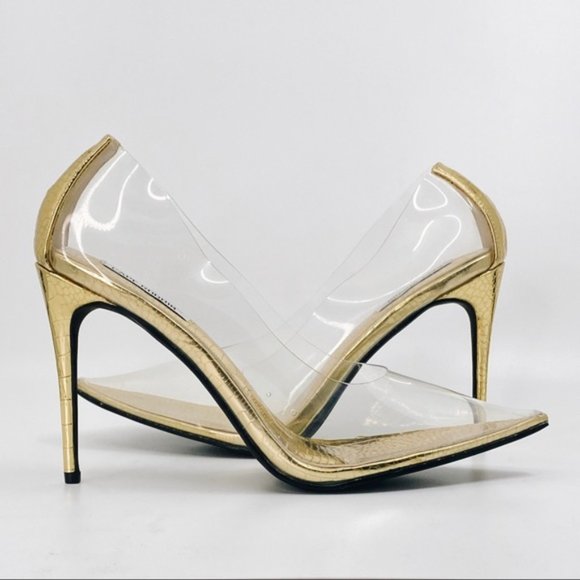 CAPE ROBBIN GOLD SNAKE CLEAR PUMP - Picture 1 of 5
